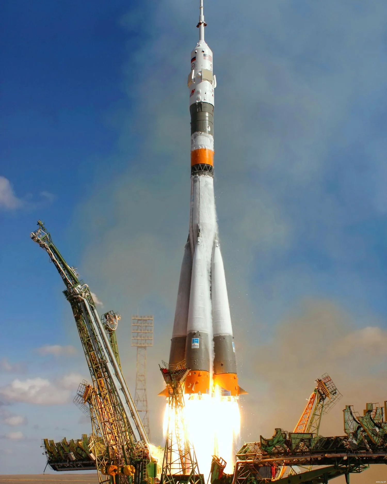 Ракета-носитель Союз на стартовой площадке